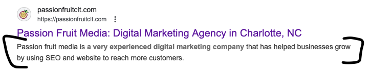 Meta description example.