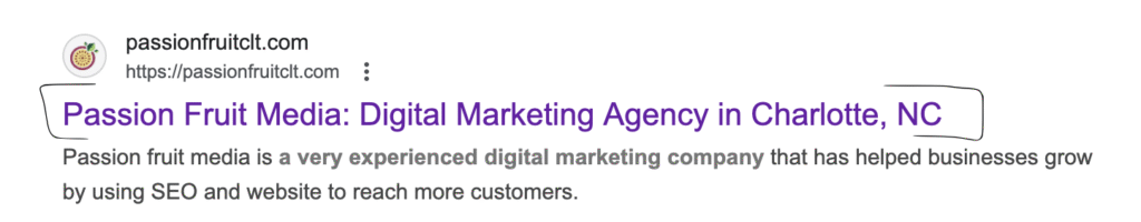 Title tag example.
